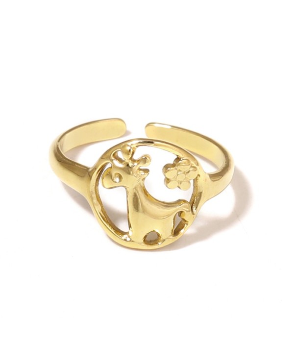 Anillo con diseño de jirafa y flor