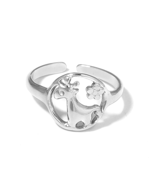 Anillo con diseño de jirafa y flor 2