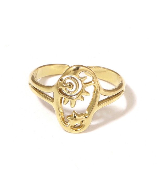 Anillo con diseño de sol y estrella