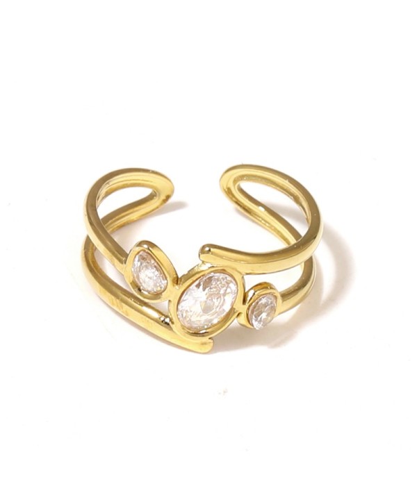 Anillo con circonitas ovaladas