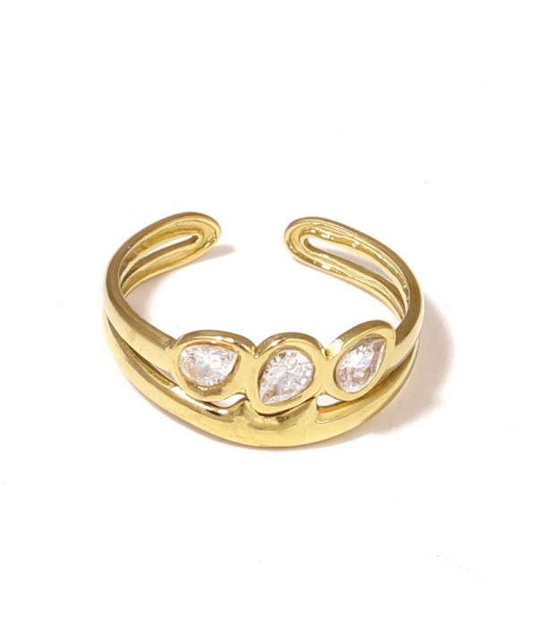Anillo con circonitas ovaladas
