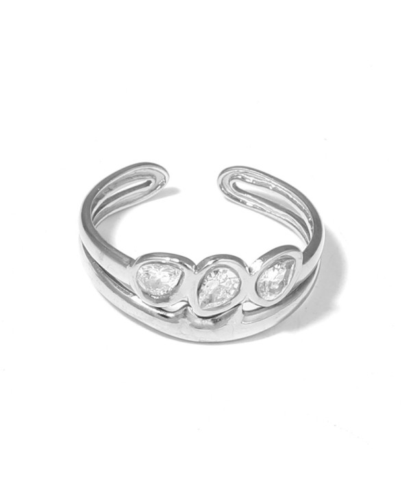 Anillo con circonitas ovaladas 2