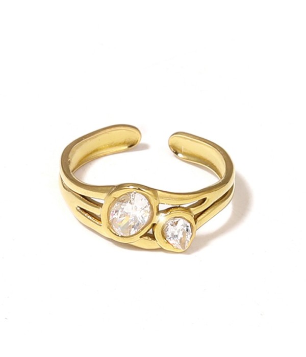 Anillo abierto con circonitas ovaladas