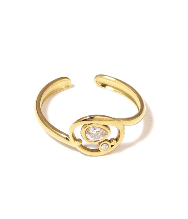 Anillo abierto con circonitas