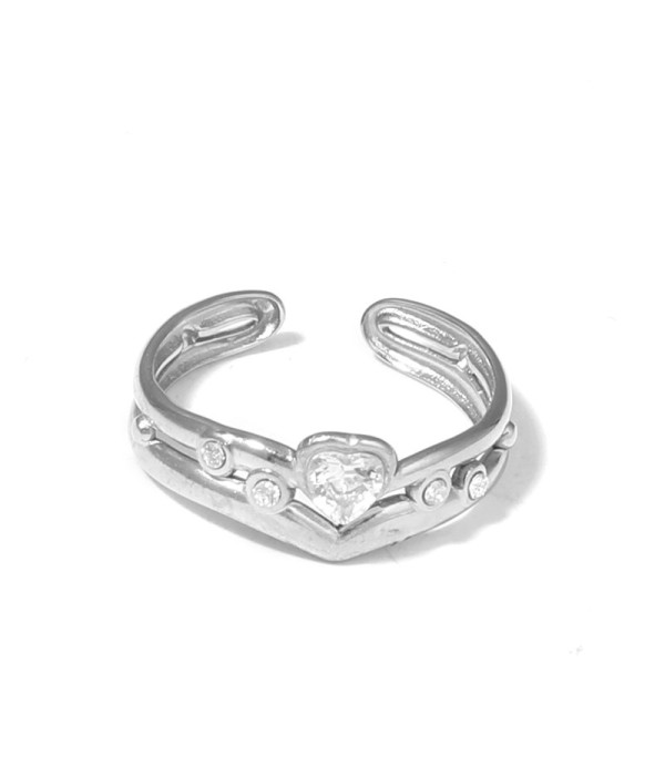 Anillo abierto con circonitas