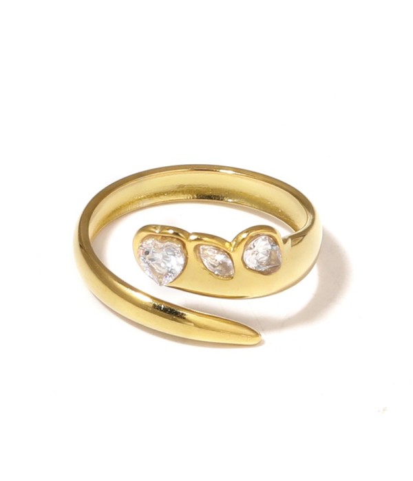 Anillo abierto con circonitas