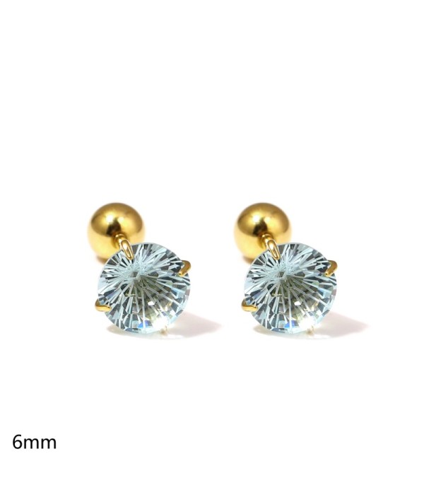 Pendientes dorados con circonitas redondas...