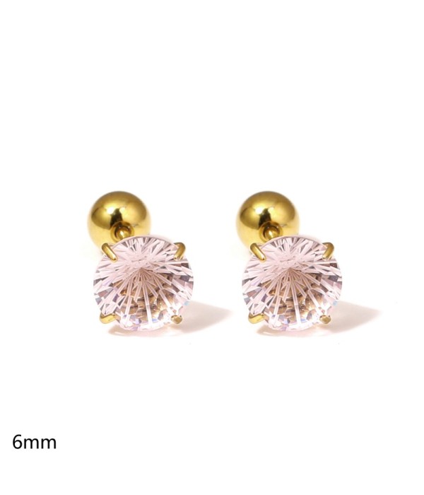 Pendientes dorados con circonitas redondas...