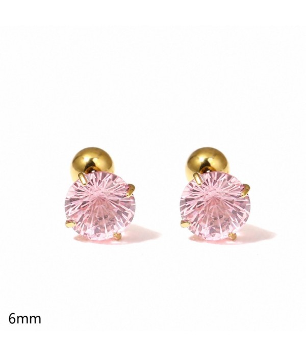 Pendientes dorados con circonitas redondas...