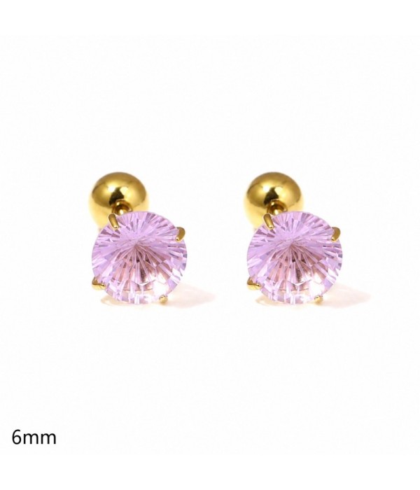 Pendientes dorados con circonitas redondas...