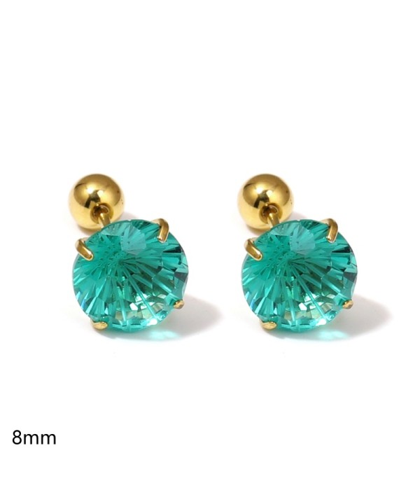 Pendientes dorados con circonitas redondas...