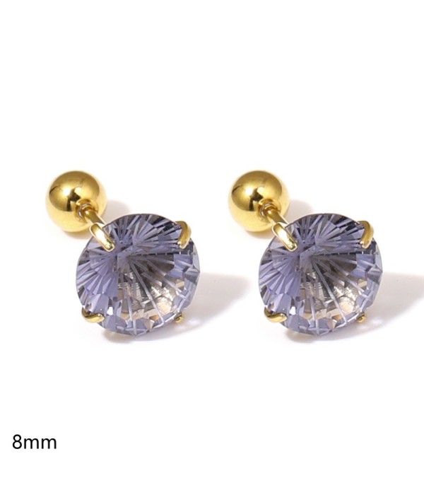 Pendientes dorados con circonitas redondas...