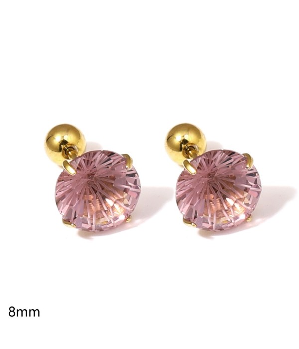 Pendientes dorados con circonitas redondas...