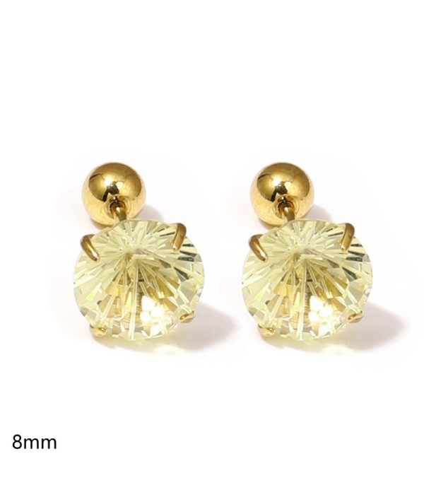 Pendientes dorados con circonitas redondas...