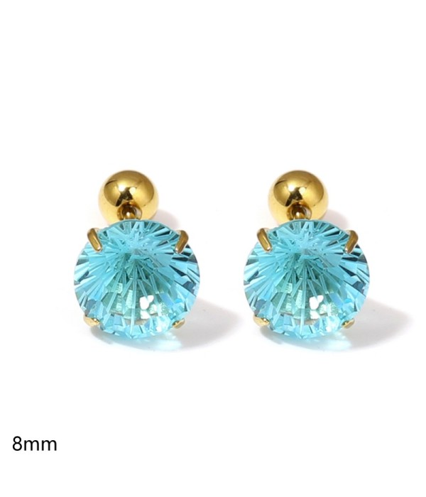 Pendientes dorados con circonitas redondas...