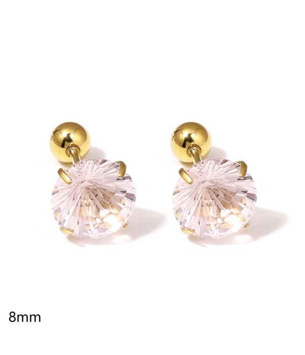Pendientes dorados con circonitas redondas...