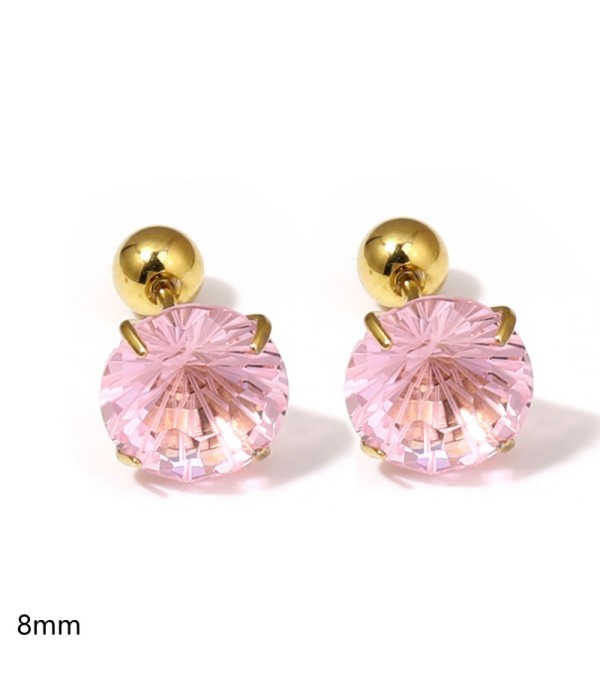 Pendientes dorados con circonitas redondas...