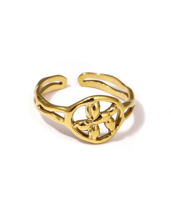 Anillo con diseño de flor abstracta