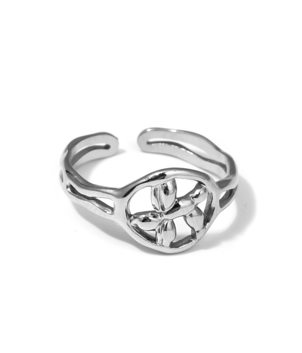 Anillo con diseño de flor abstracta 2