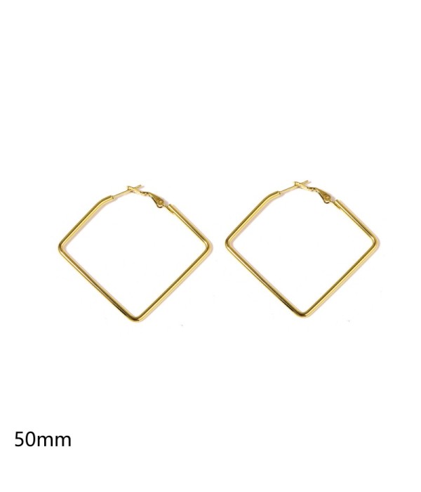 Pendientes de aro dorados cuadrados de 50mm