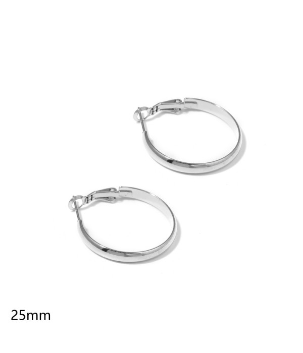 Pendientes de aro plateados de 25mm con diseño...