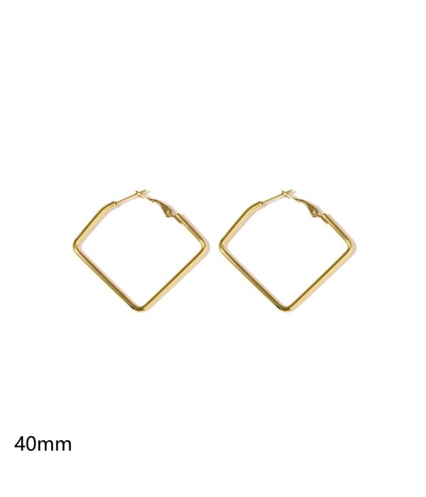 Pendientes de aro dorados cuadrados de 40mm