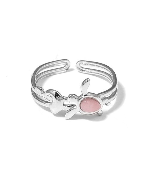 Anillo plateado con motivos marinos y piedra