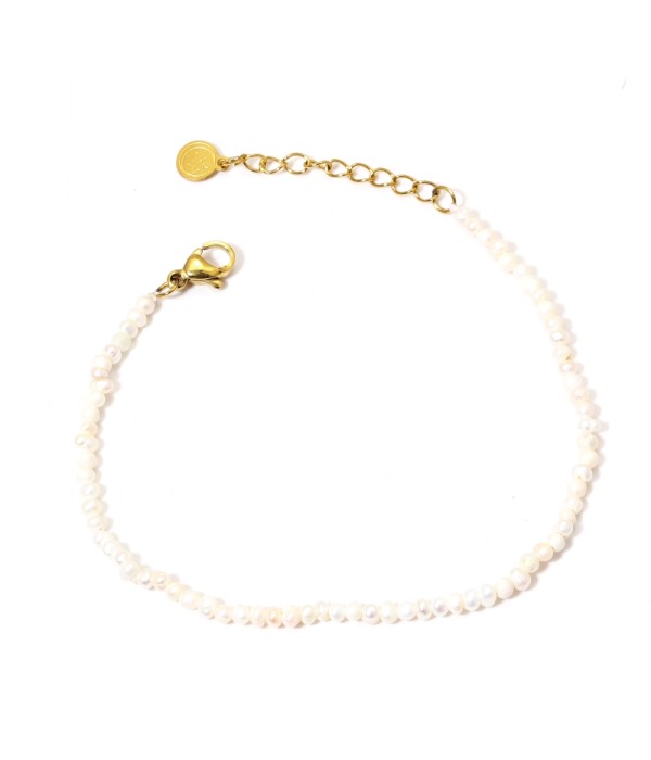 Pulsera clásica de perlas naturales pequeñas