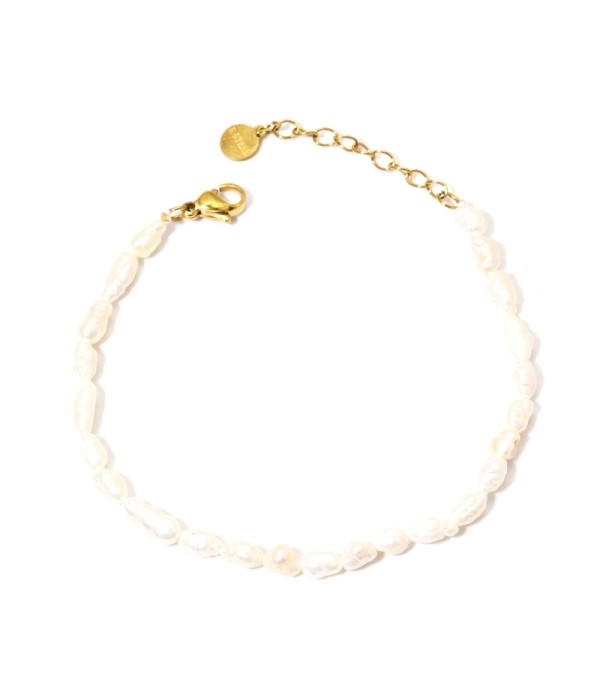 Pulsera clásica de perlas naturales medianas