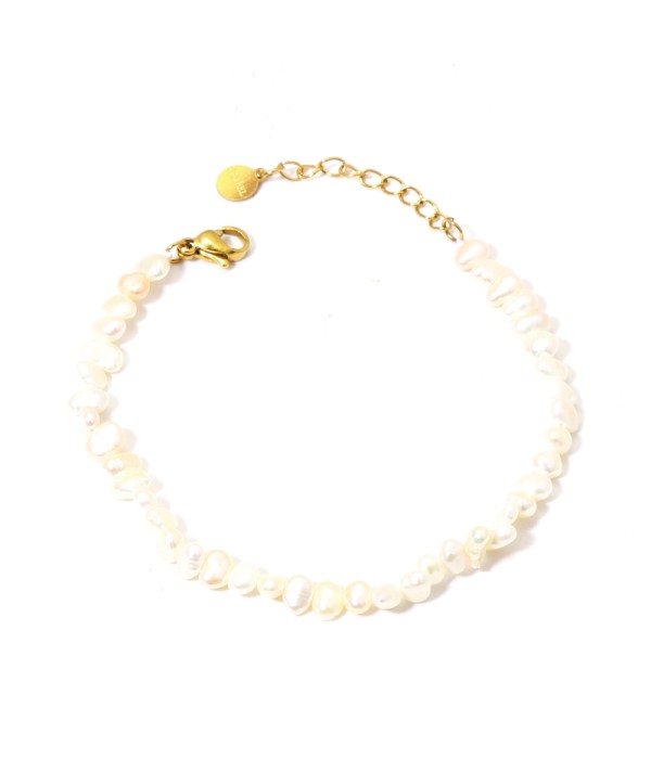 Pulsera clásica de perlas naturales grandes