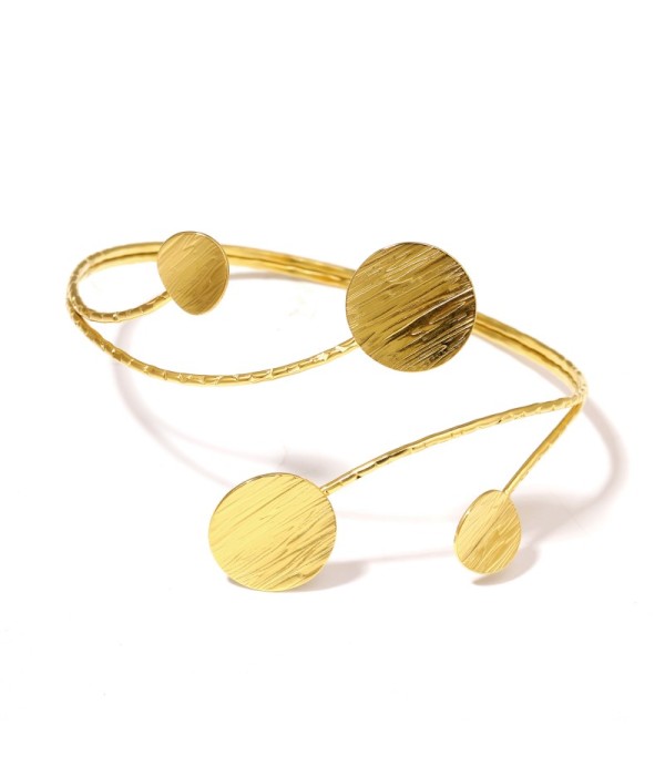 Brazalete de brazo dorado con medallones texturizados