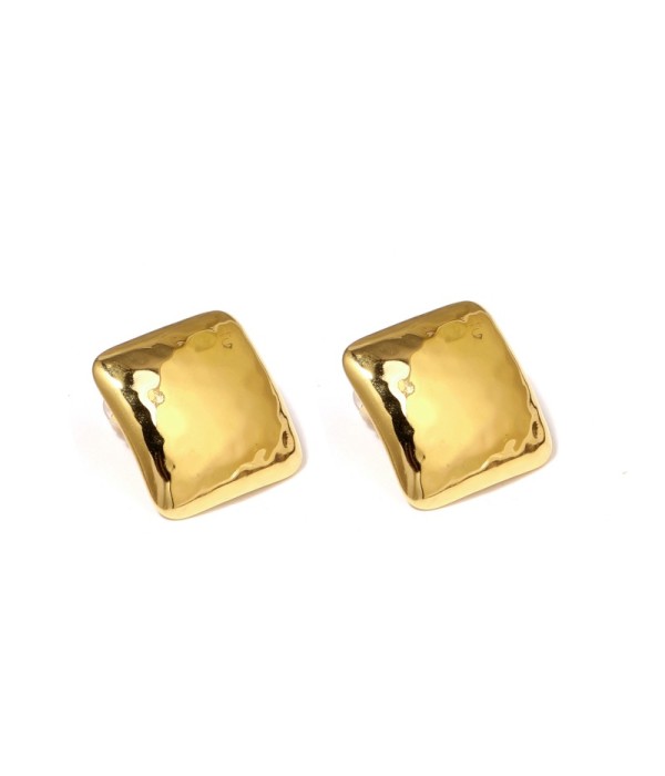 Pendientes cuadrados con textura martillada