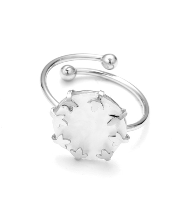 Anillo abierto plateado de círculo