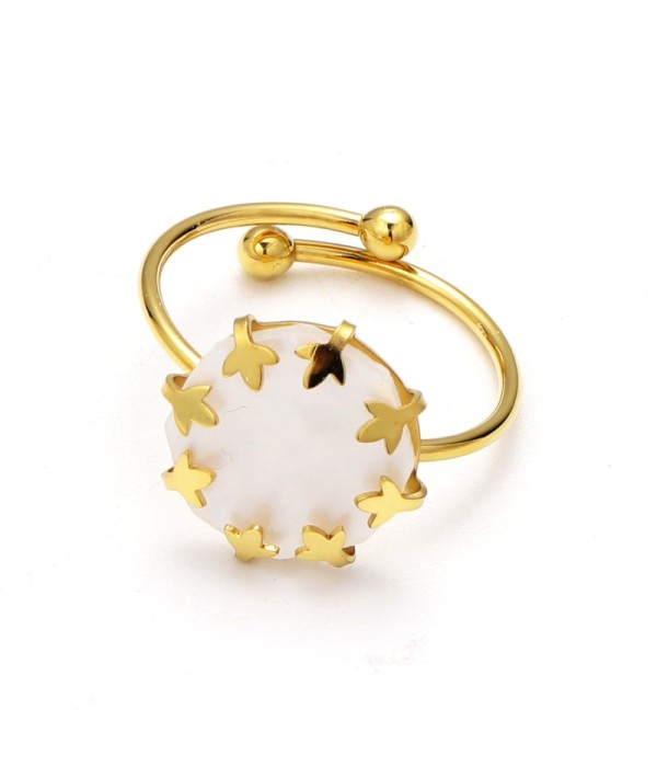 Anillo abierto dorado de círculo