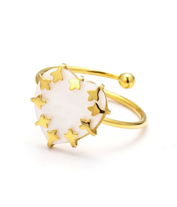 Anillo abierto dorado de corazón