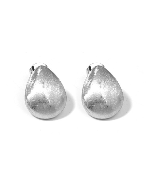 Pendientes plateados de gota con efecto mate