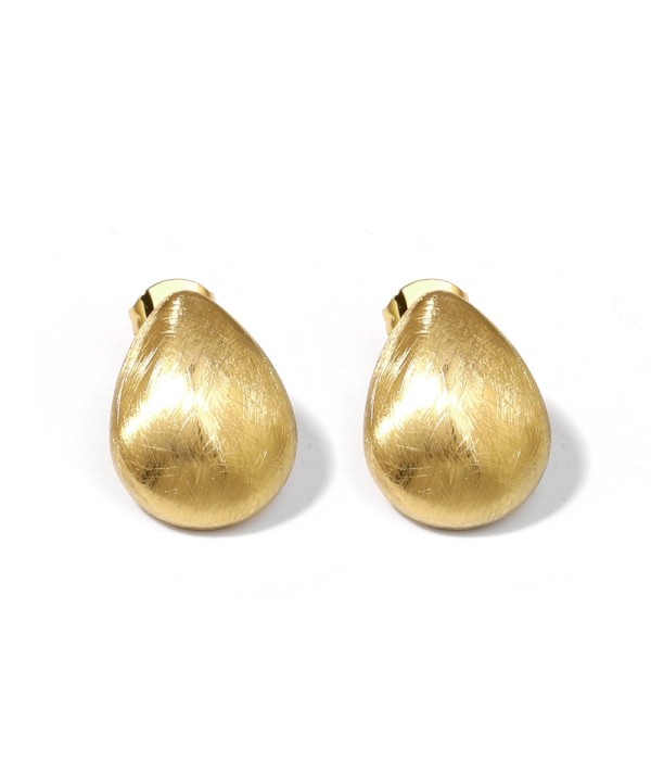 Pendientes dorados de gota con efecto mate