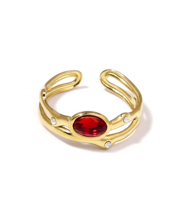 Anillo dorado con circonitas