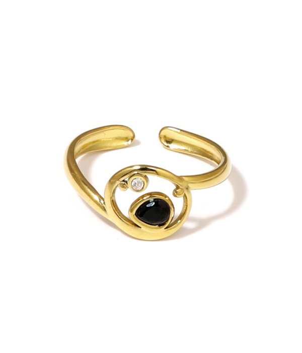 Anillo dorado con circonitas 2