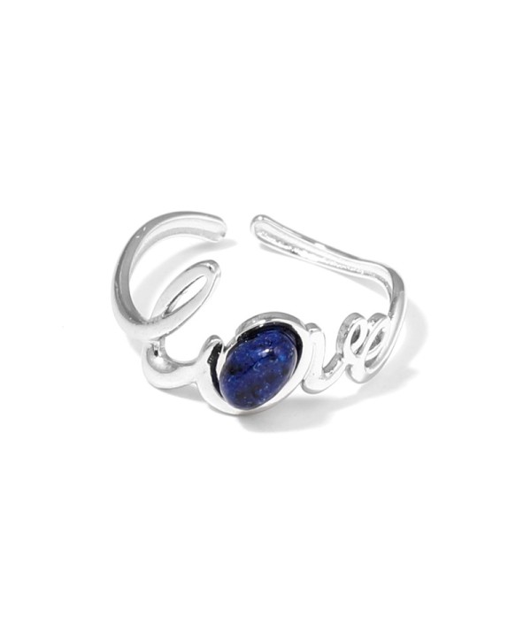 Anillo plateado con la palabra Love y piedra