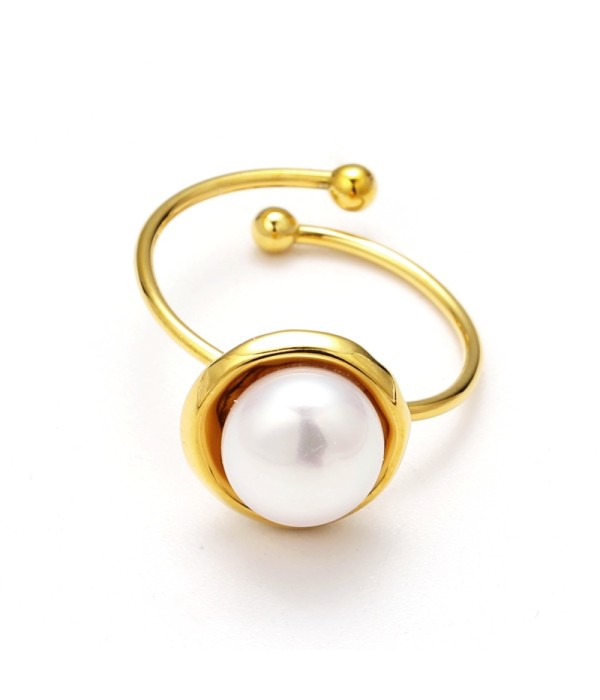 Anillo abierto de perla