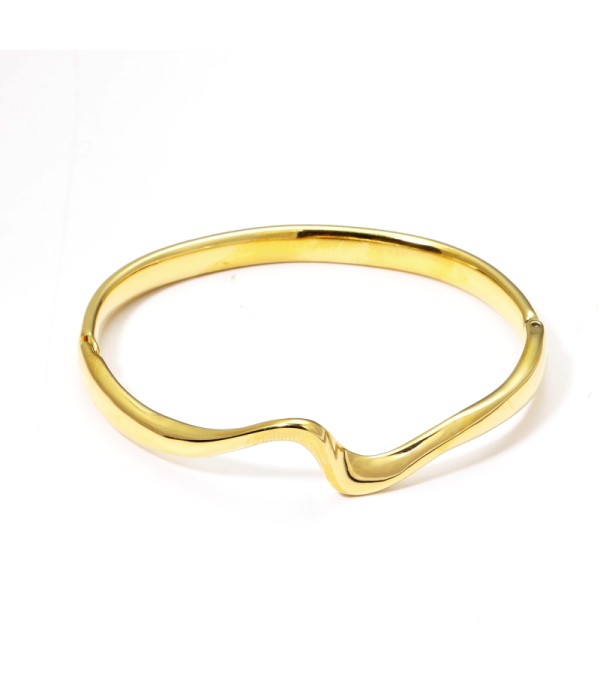 Pulsera rígida dorada tipo manguito