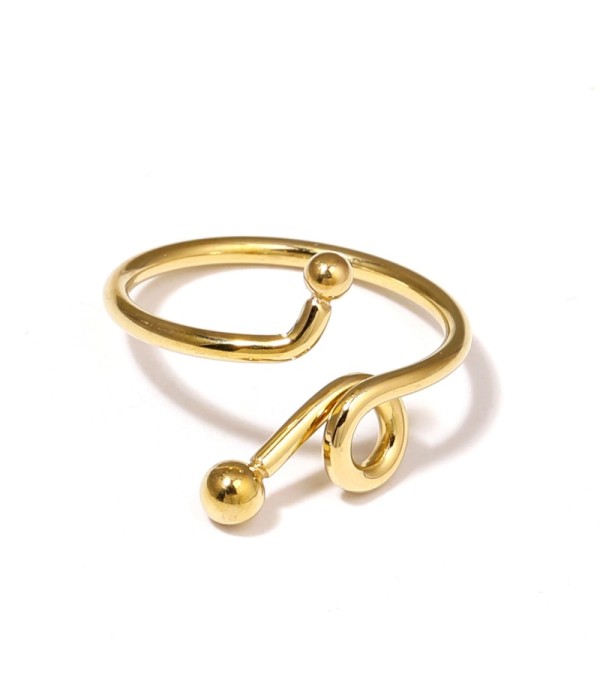 Anillo con líneas curvas y bolas