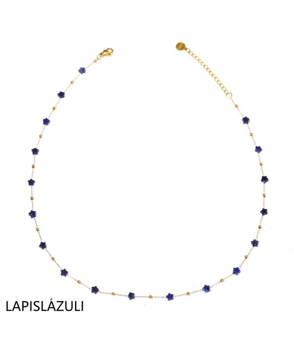 Pulsera dorada con estrellas de piedra natural