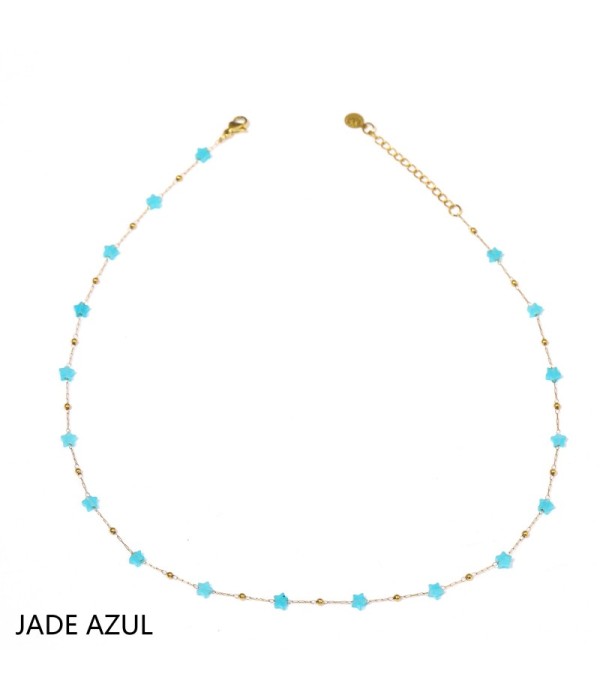 Pulsera dorada con estrellas de piedra natural