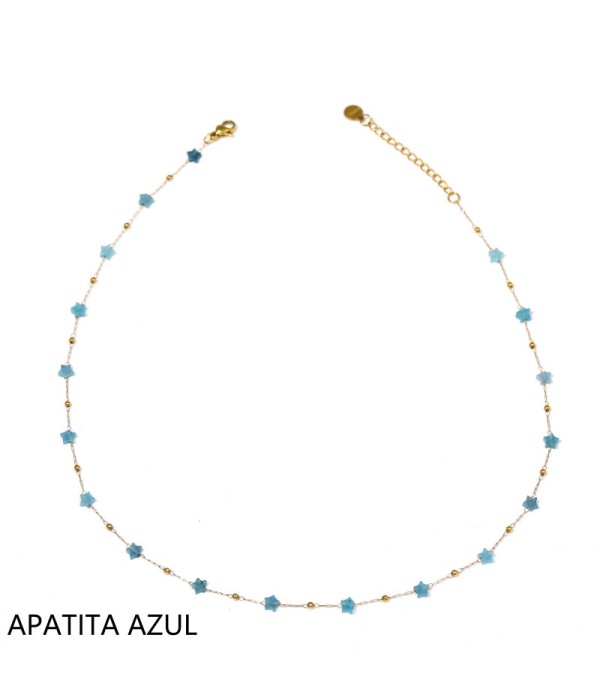 Pulsera dorada con estrellas de piedra natural