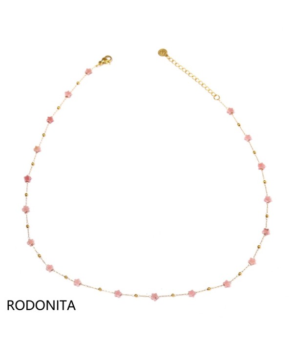Collar dorado con estrellas de piedra natural