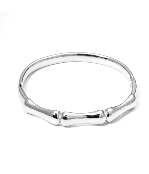 Pulsera rígida plateada tipo manguito