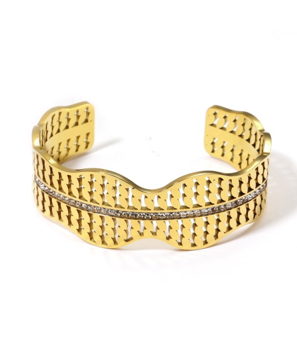 Brazalete dorada de ondas