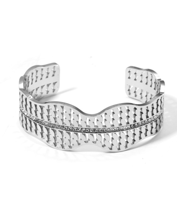 Brazalete plateada de ondas